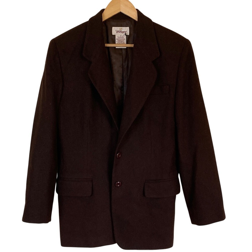 Worthington Womens Dark Brown Wool Blazer Size 12 Classic‎ Basic Old Money